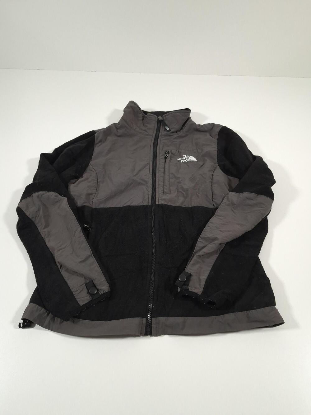 The North Face Denali Fleece Jacket Womens M Black Gray Full Zip Pockets Warm